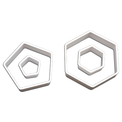 Hexagon Football Fondant & Cookie Cutter 4Pcs Set Plastic