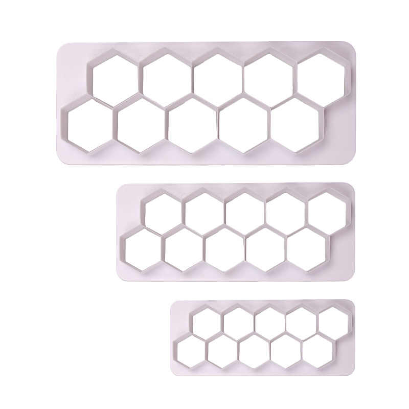 Hexagon Geometric Fondant Cake Multi Cutter 3Pcs Set