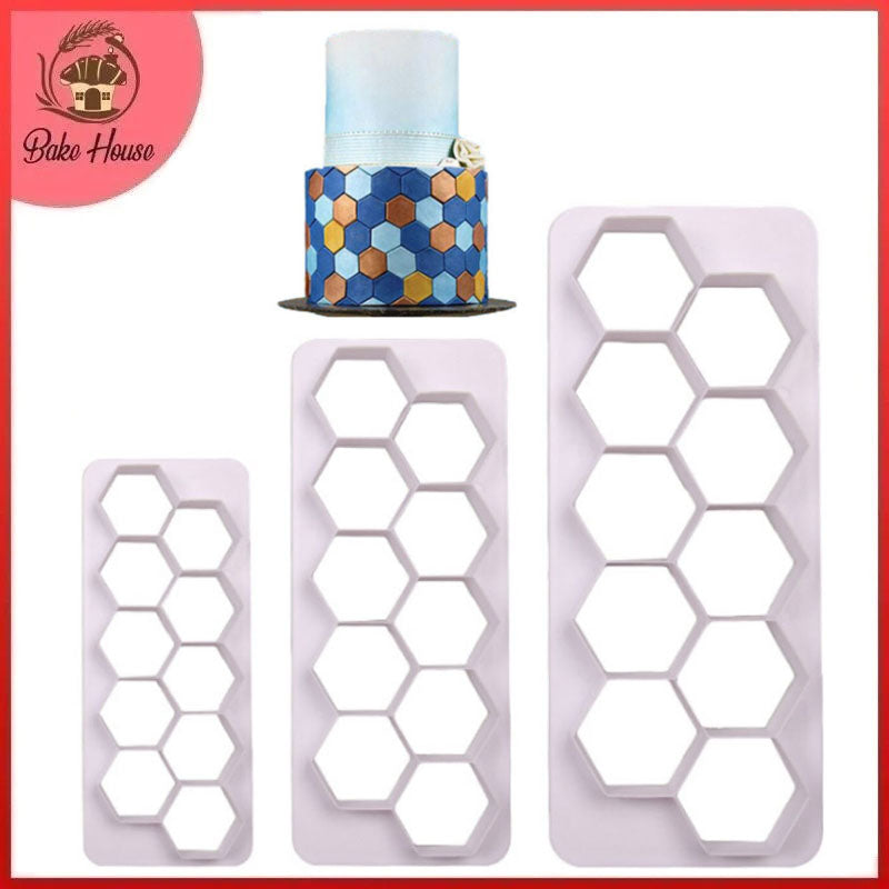 Hexagon Geometric Fondant Cake Multi Cutter 3Pcs Set