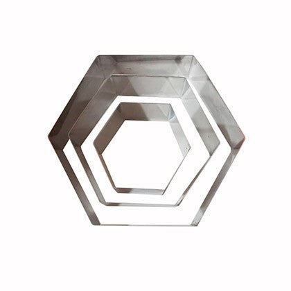 Hexagon Shape Cake Baking Tool Stainless Steel 3Pcs Set