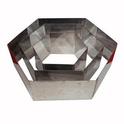 Hexagon Shape Cake Baking Tool Stainless Steel 3Pcs Set