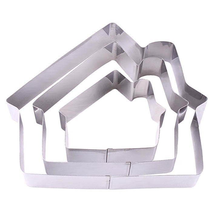 House Shape Cake Baking Tool Stainless Steel 3Pcs Set