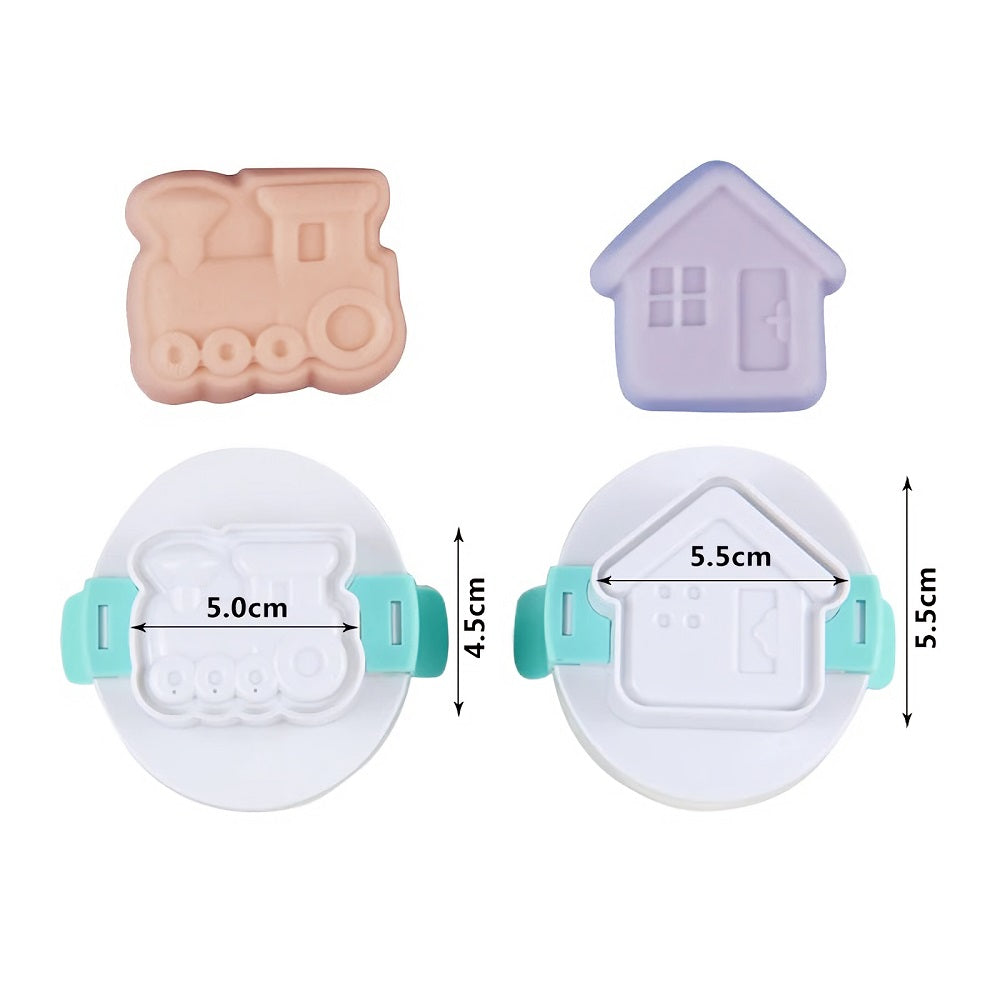 House & Train Mold for Eggs 2Pcs Set Plastic