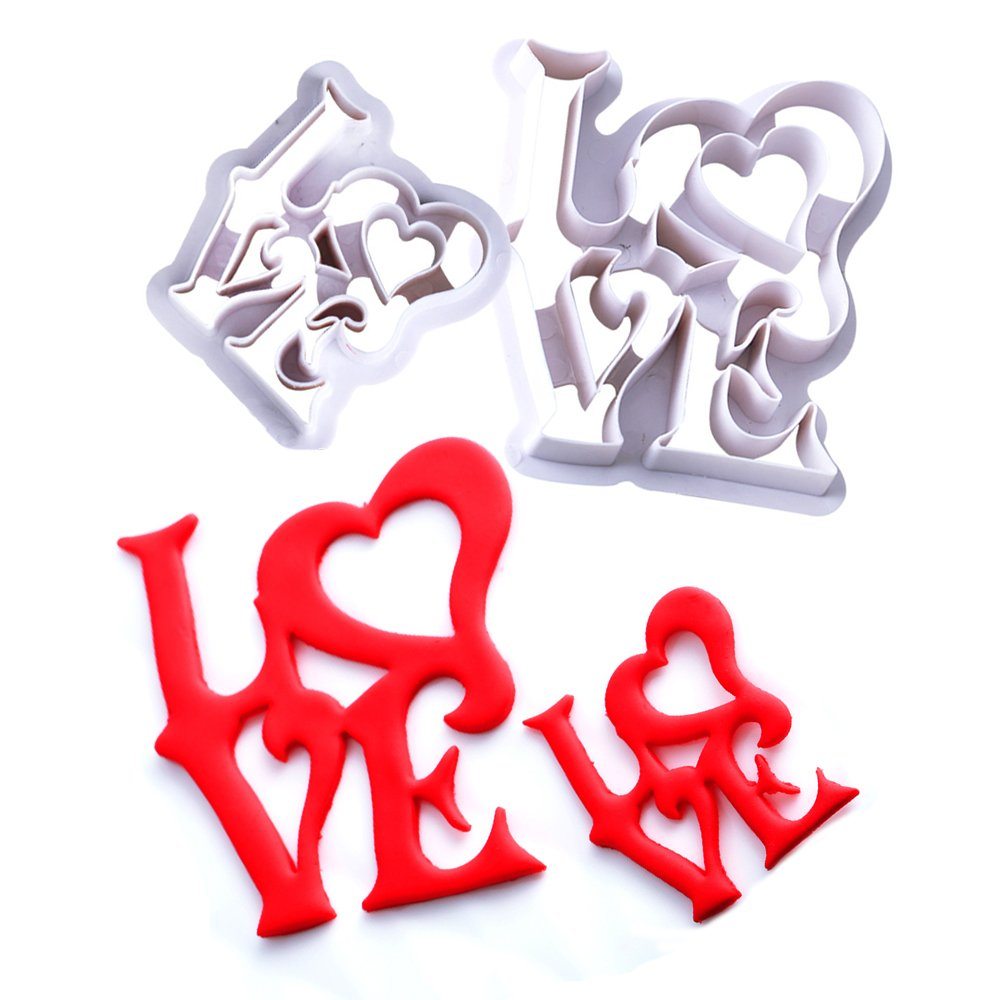 I Love Fondant Cutter Plastic 2Pcs Set