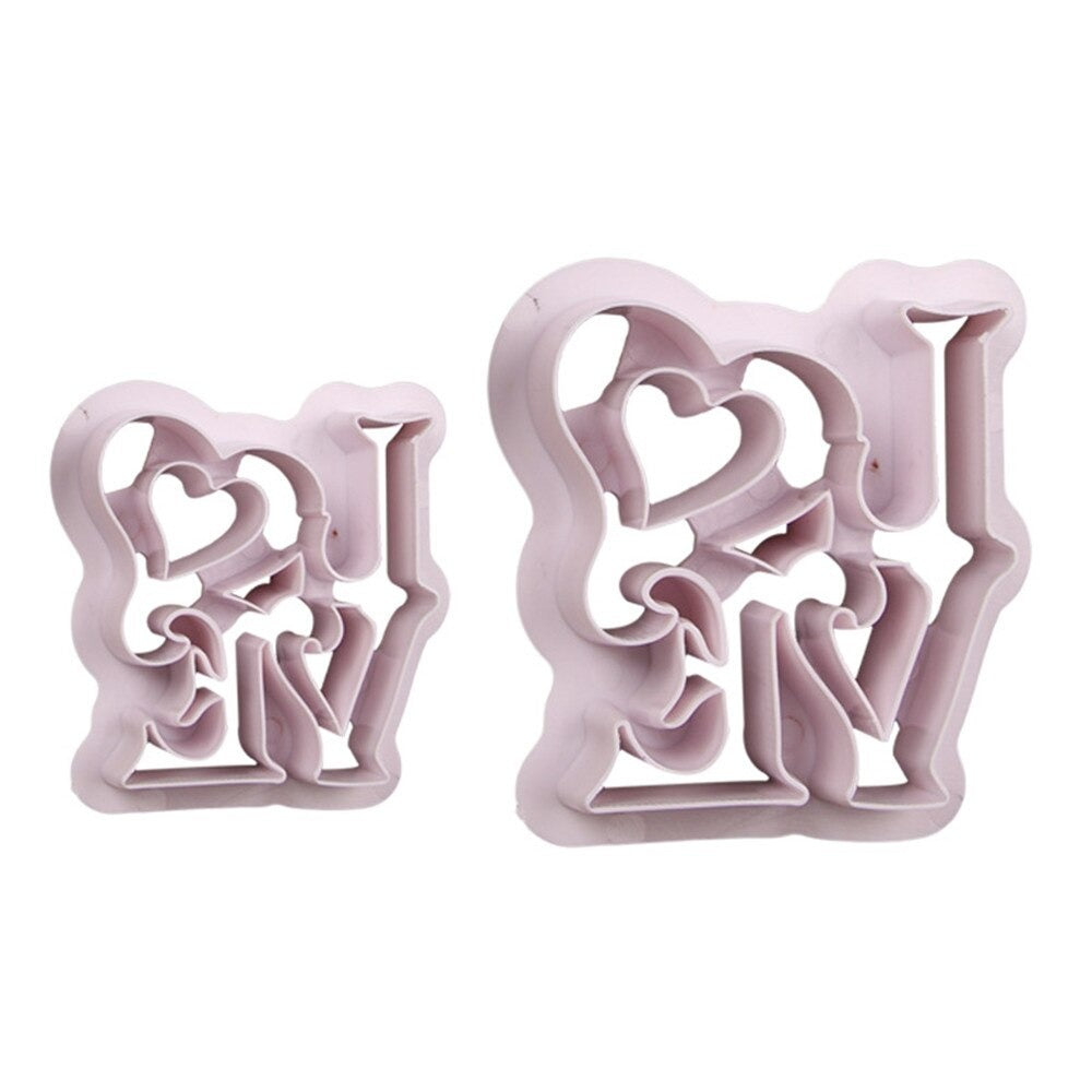 I Love Fondant Cutter Plastic 2Pcs Set