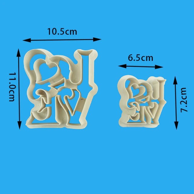 I Love Fondant Cutter Plastic 2Pcs Set