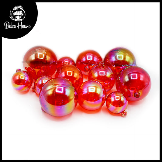 Decorating Red Ball 12Pcs Set Plastic