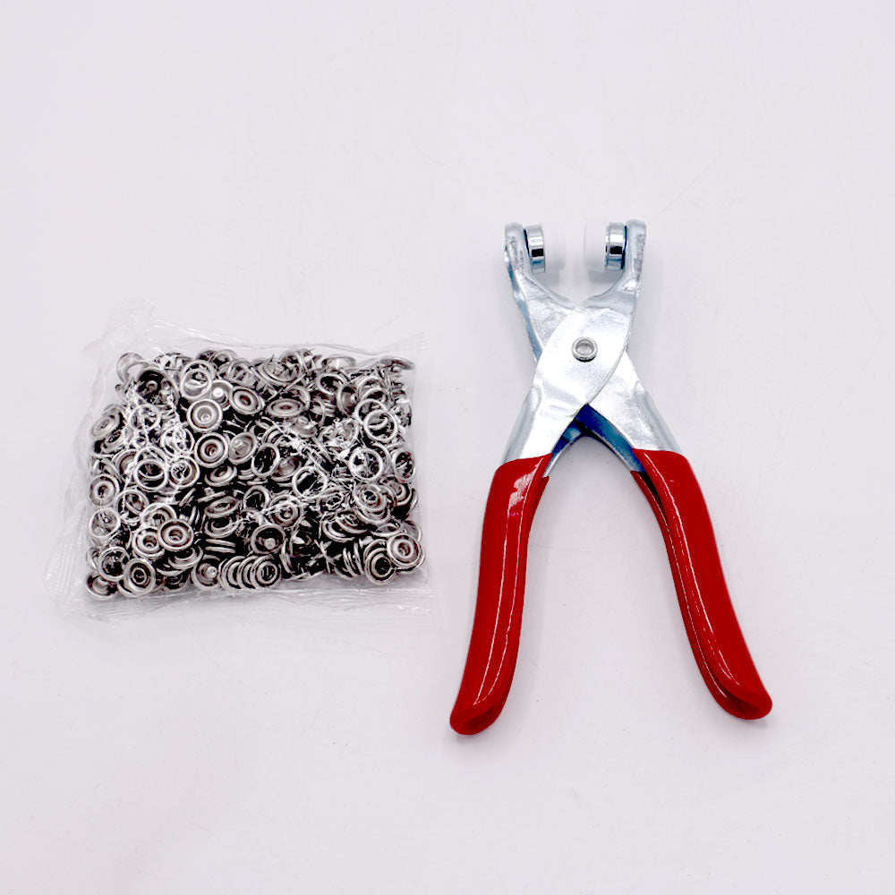 Metal Snap Fastener Kit With Pressing Piler