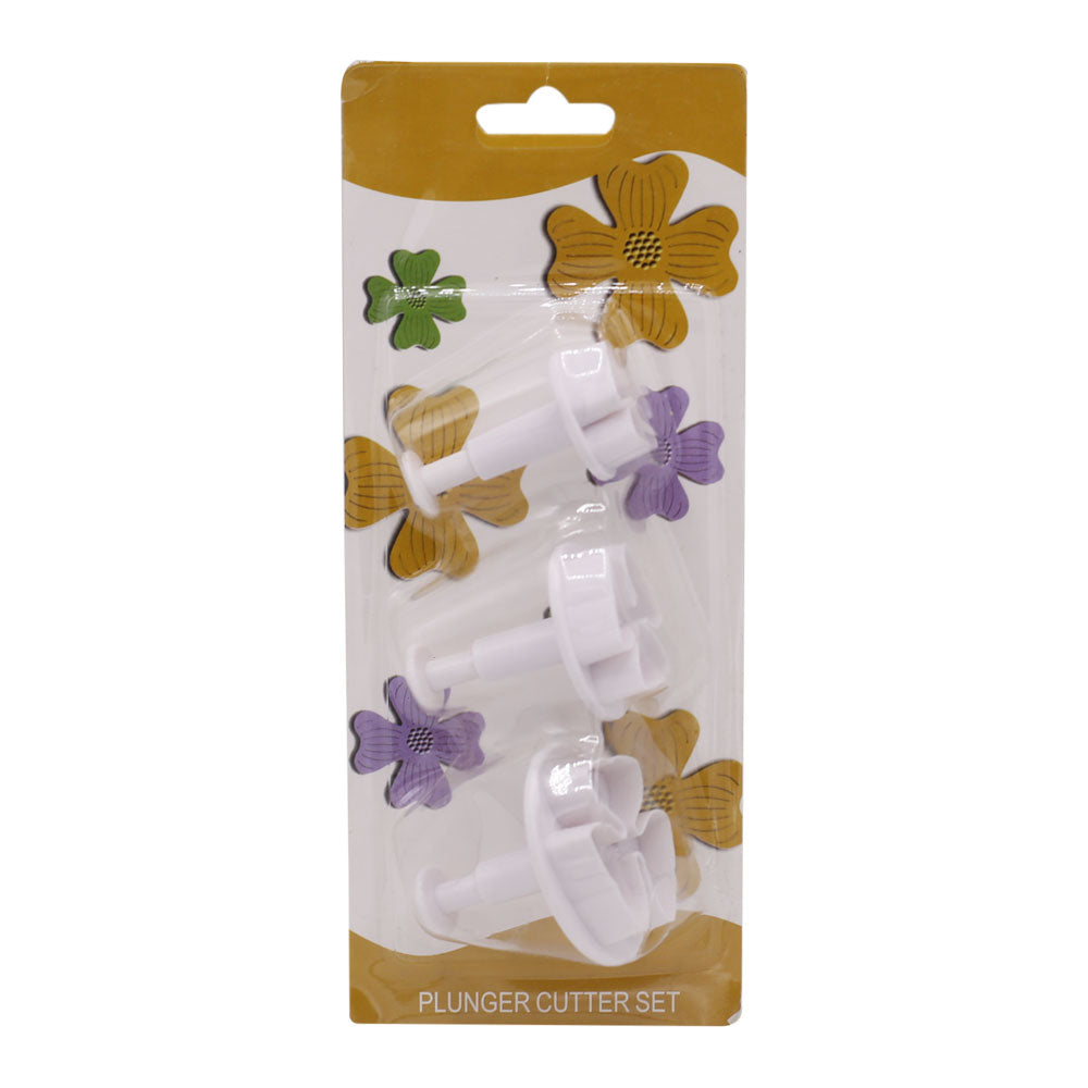3 Petal Leaf Fondant Plunger Cutter 3Pcs Set