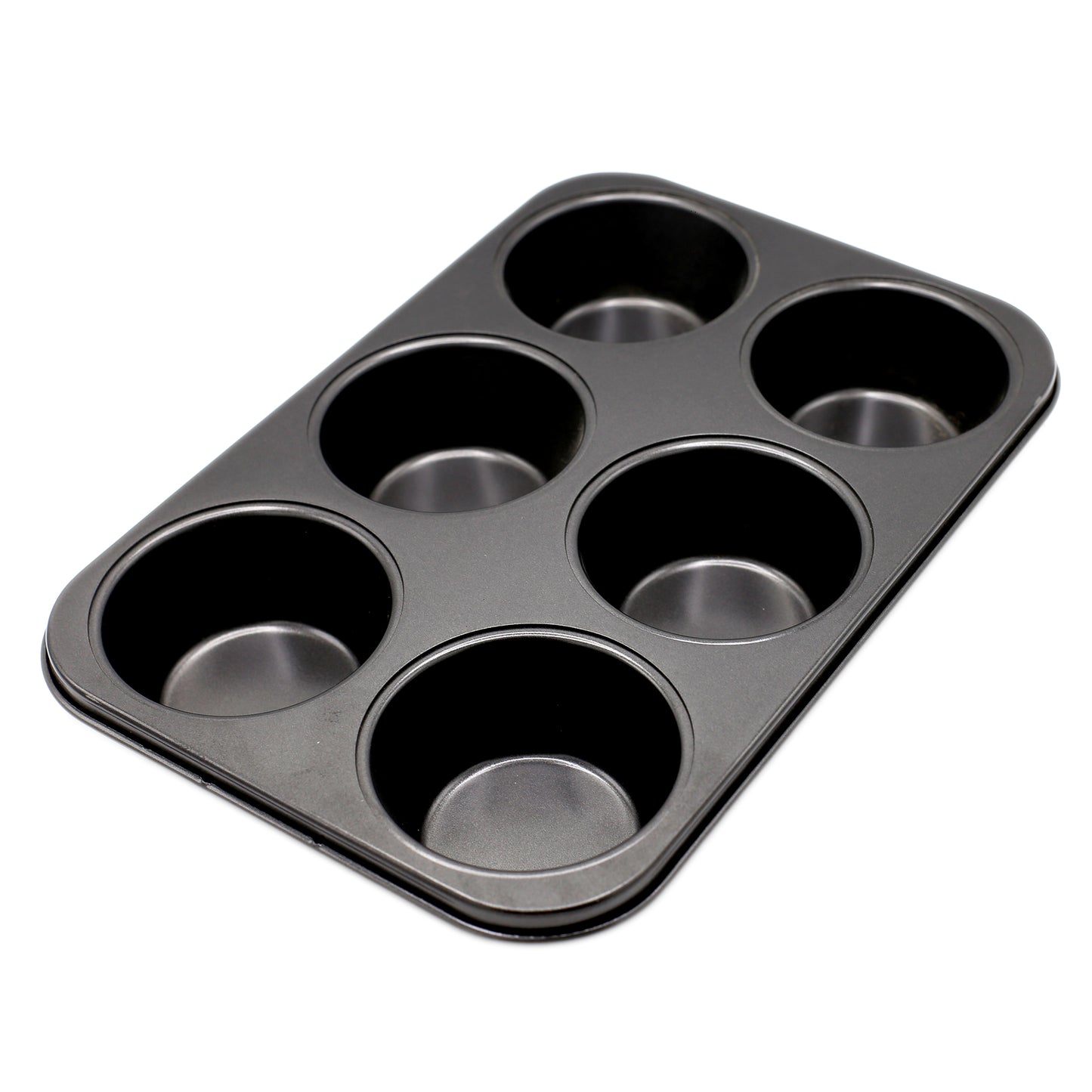 Round Cupcake Baking Tray Non Stick 6 Cavity