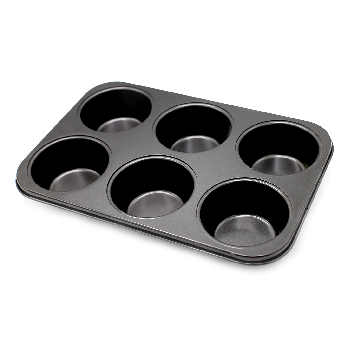 Round Cupcake Baking Tray Non Stick 6 Cavity