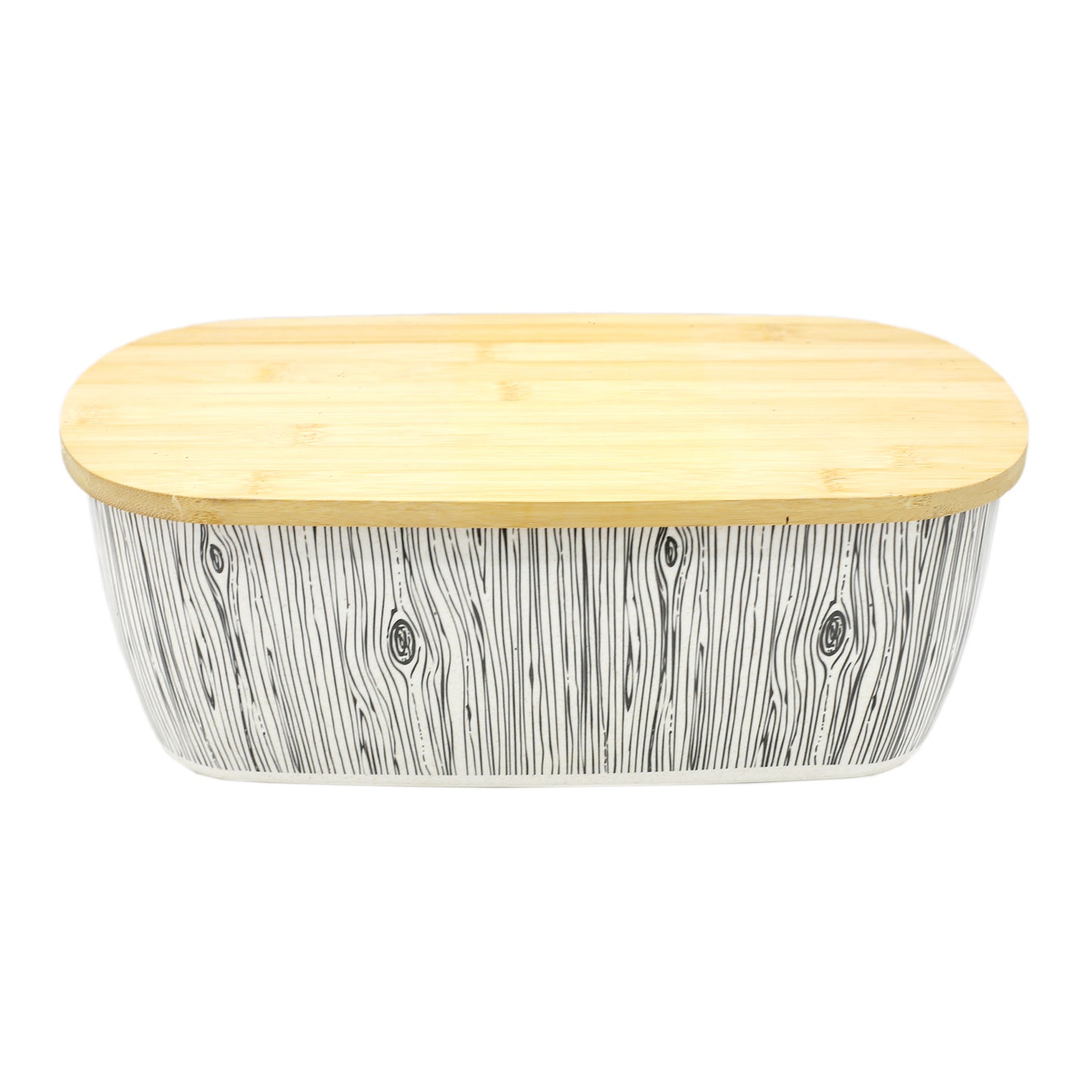 Bamboo Fibre Wood Grain Texture Box With Lid 4Pcs Set