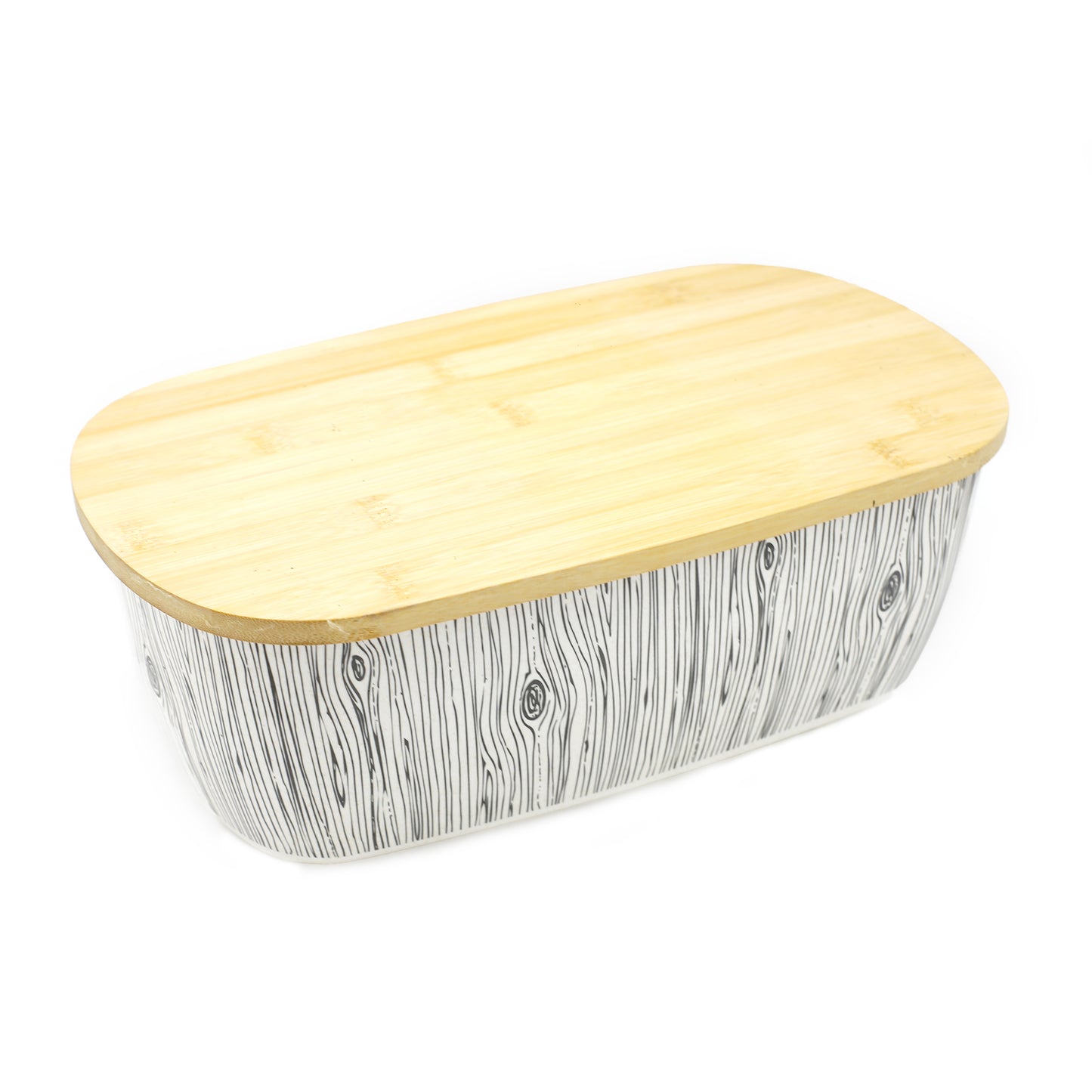Bamboo Fibre Wood Grain Texture Box With Lid 4Pcs Set