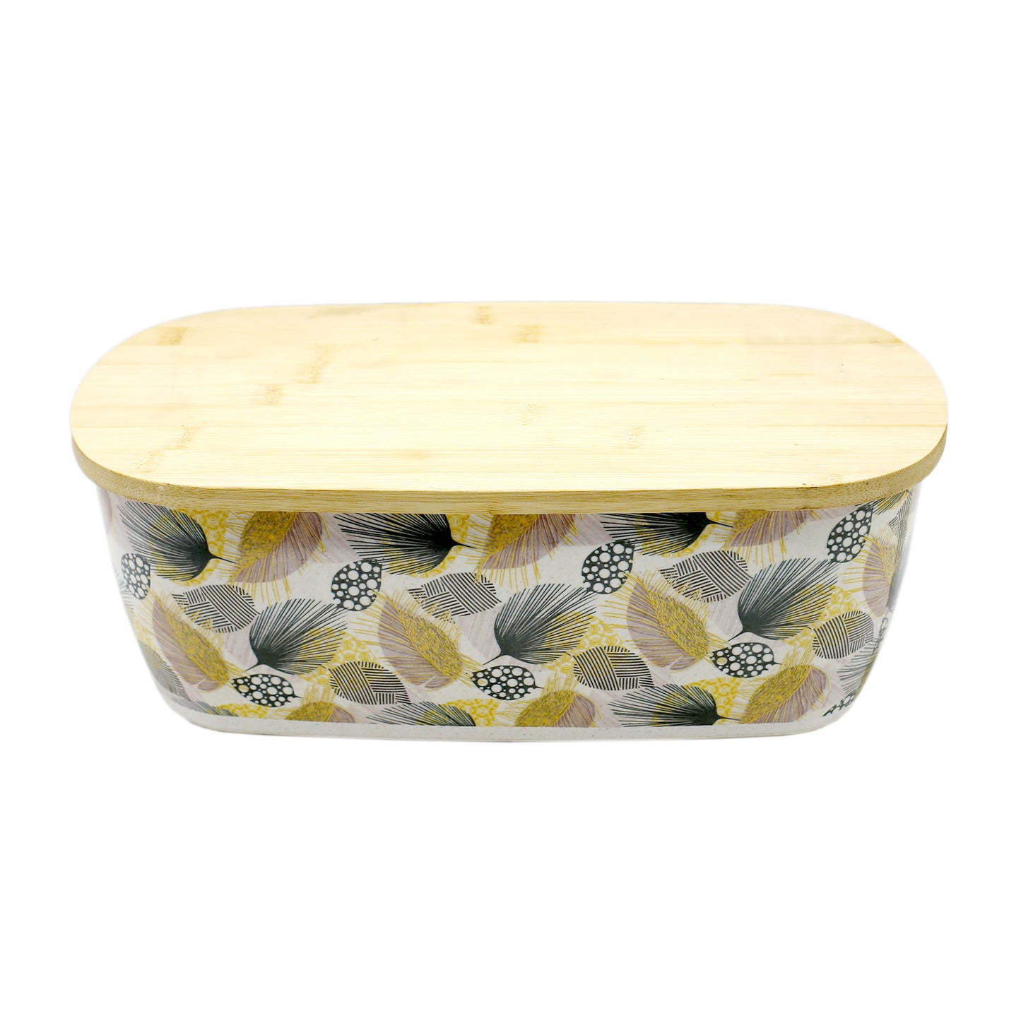 Bamboo Fibre Leave Pattern Box With Lid 4Pcs Set