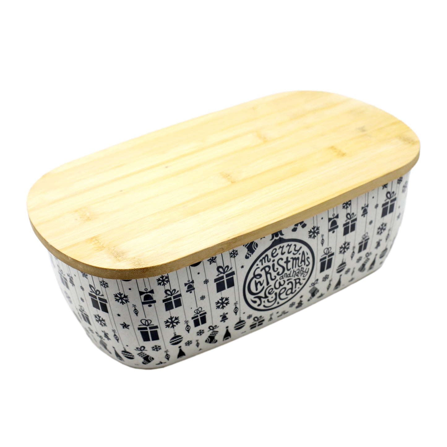 Bamboo Fibre Christmas Theme Box With Lid 4Pcs Set