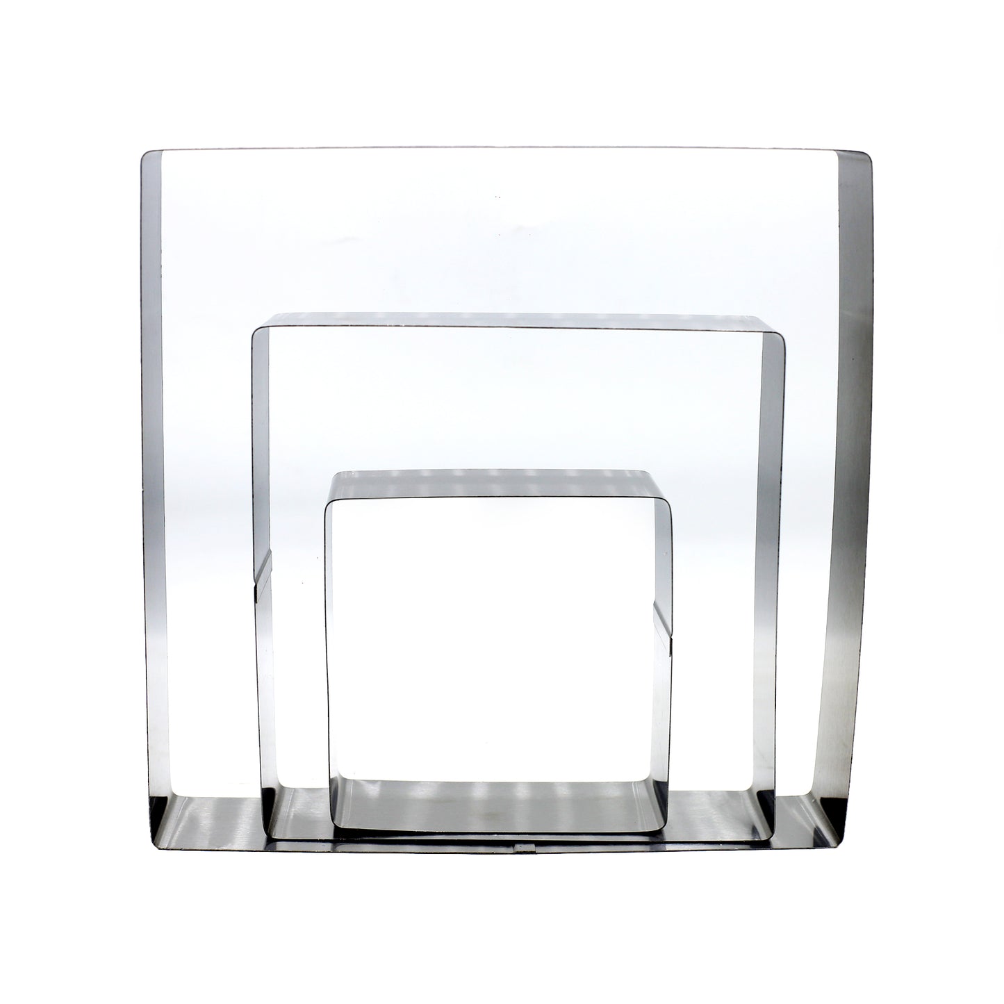 Square Cake Cutting Ring Stainless Steel 3Pcs Set