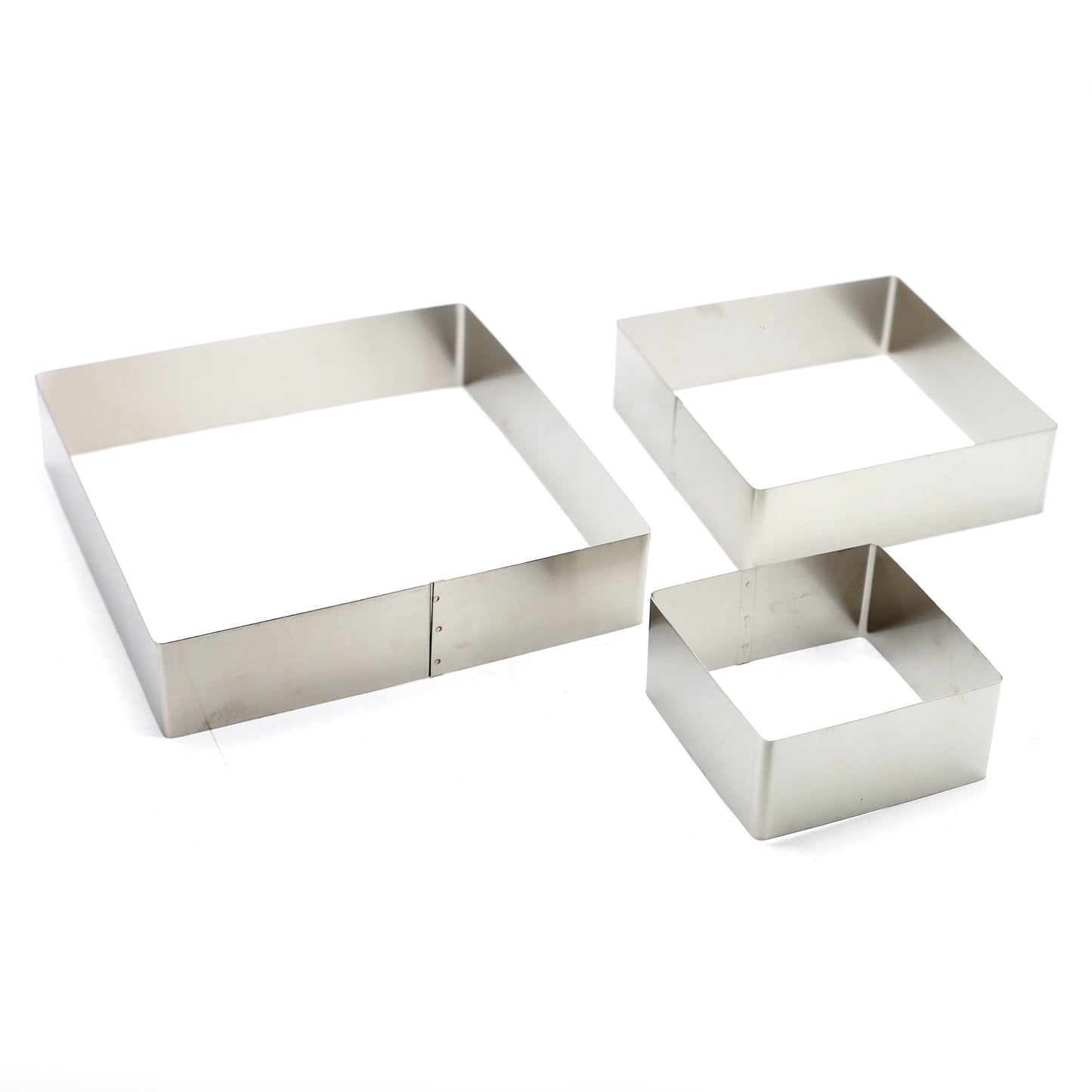Square Cake Cutting Ring Stainless Steel 3Pcs Set