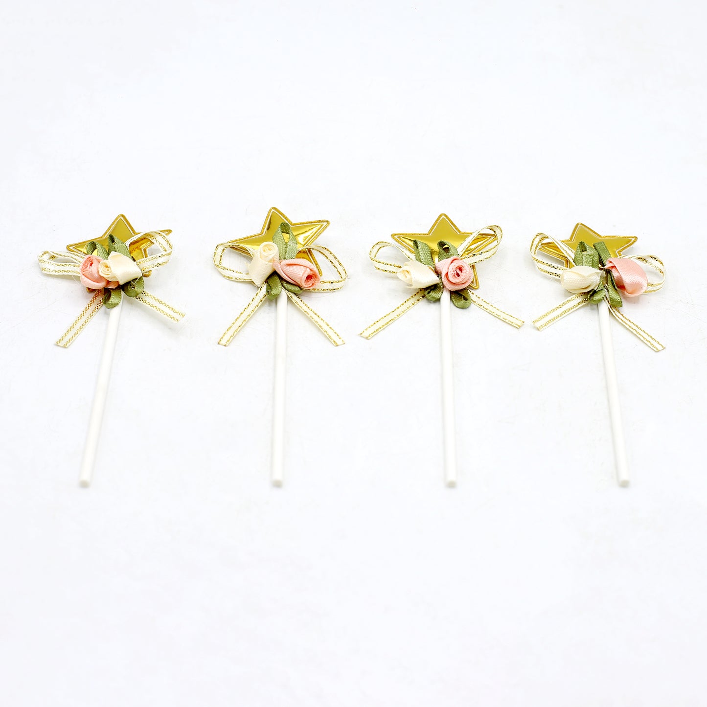 Star Cake Toppers Golden 4Pcs Set