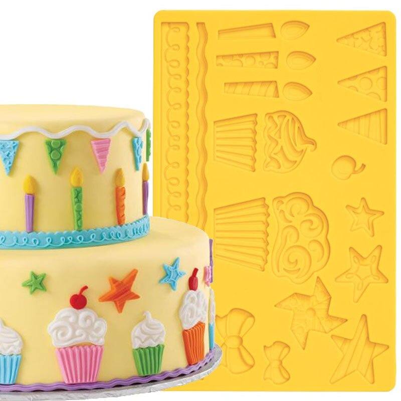 Ice Cream Party Theme Silicone Fondant Mold Sheet