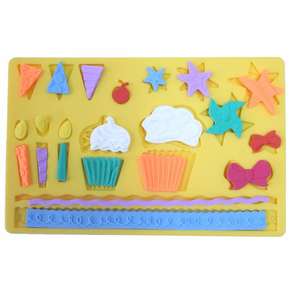 Ice Cream Party Theme Silicone Fondant Mold Sheet