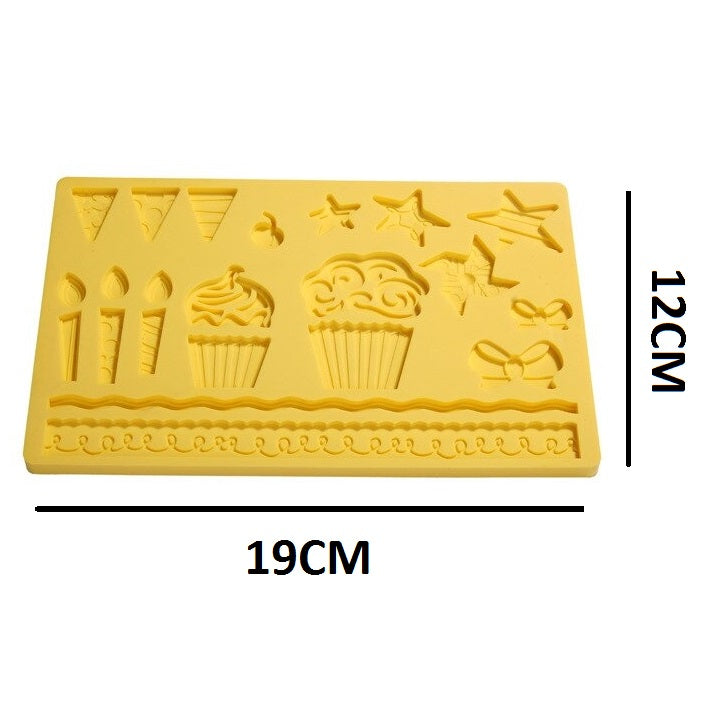 Ice Cream Party Theme Silicone Fondant Mold Sheet