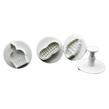Ice Cream Plunger Fondant & Cookie Cutter 4Pcs Set Plastic