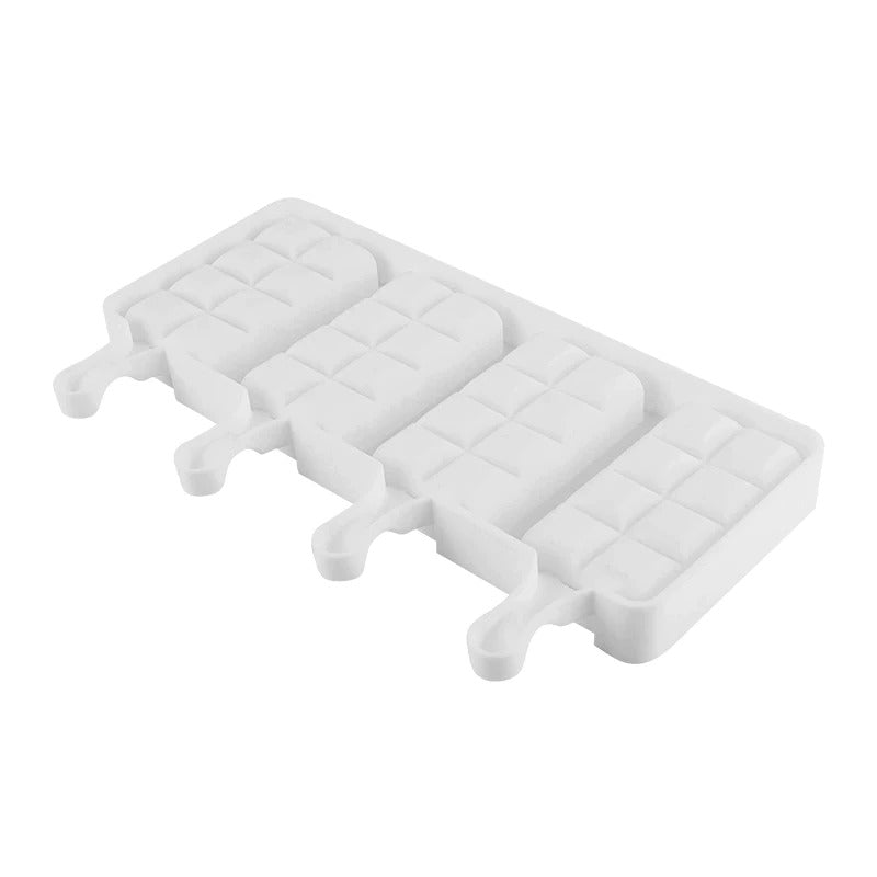 Ice Cube Design Silicone Popsicle Mold 4 Cavity Medium