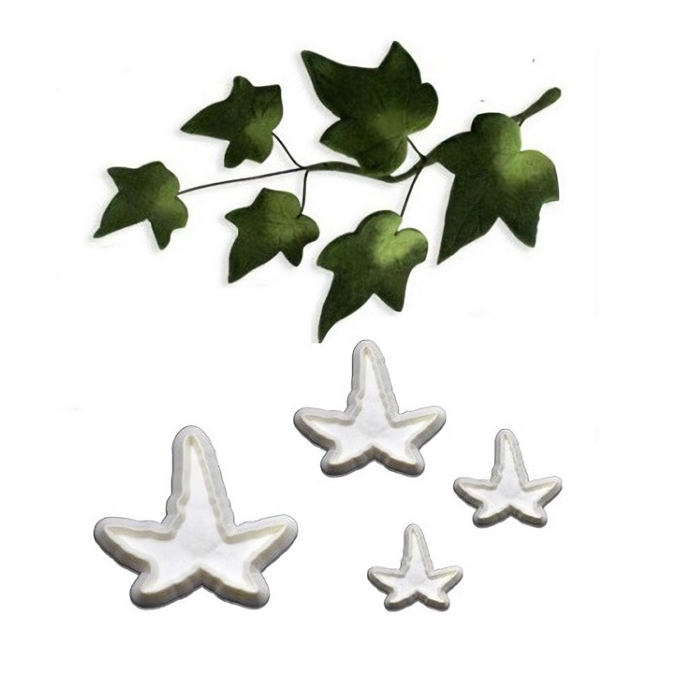 Ivy Leaf Fondant & Cookie Cutter 4Pcs Set Plastic