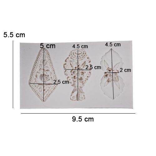 Jewelry Silicone Fondant Mold 3 Cavity