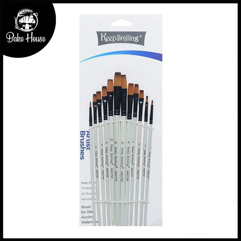 Keep Smiling Artistic Brushes 12Pcs Set