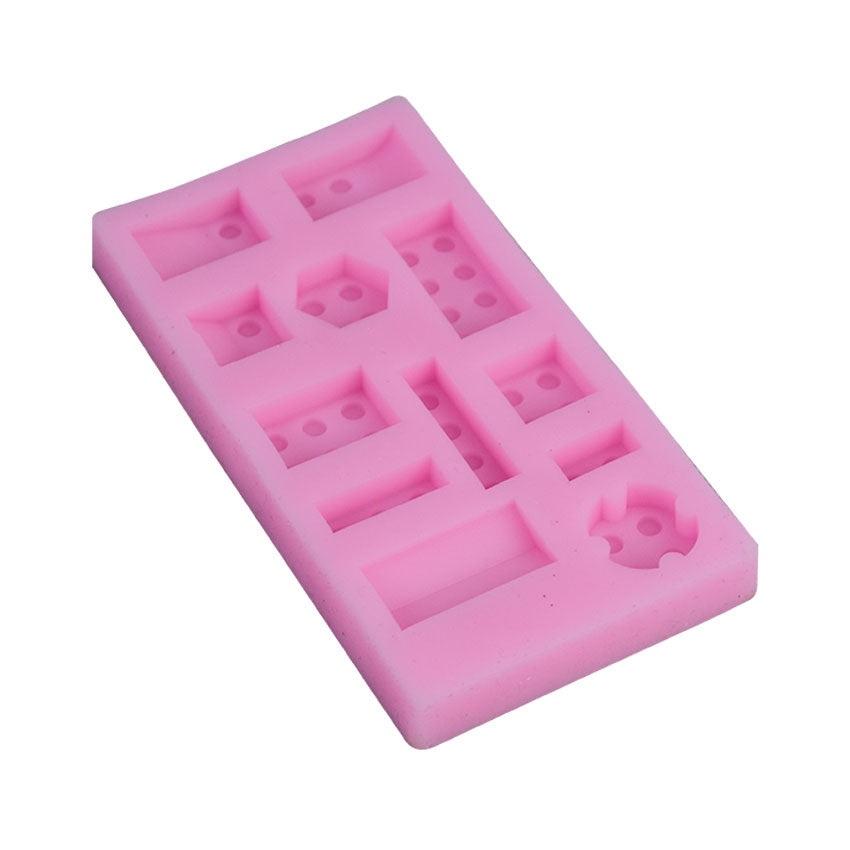 Kids Building Blocks Theme Silicone Fondant Mold 12 Cavity