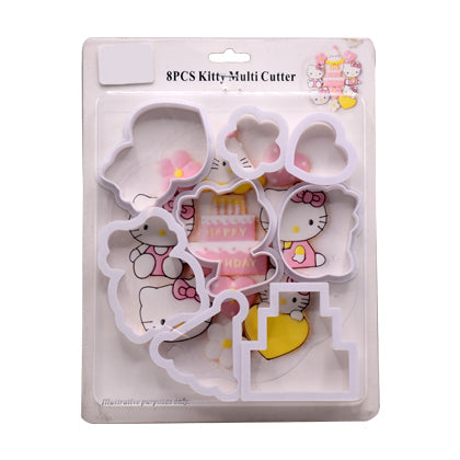 Kitty Multi Cutter 8Pcs Set Plastic Best For Fondant And Cookies