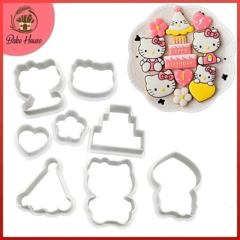 Kitty Multi Cutter 8Pcs Set Plastic Best For Fondant & Cookies