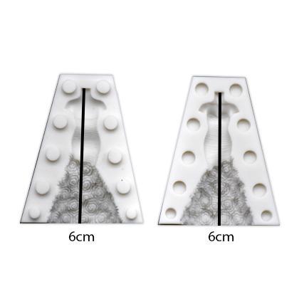 Ladies Dress Silicone Fondant Mold 2Pcs Set