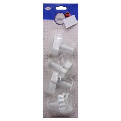 Ladies Fashion Fondant Plunger Cutter 4Pcs Set Plastic