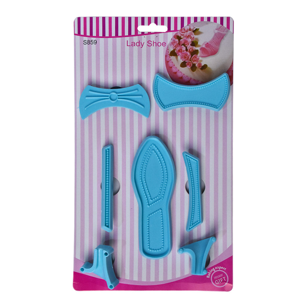 Lady Shoe Fondant Cutter Set Plastic Big