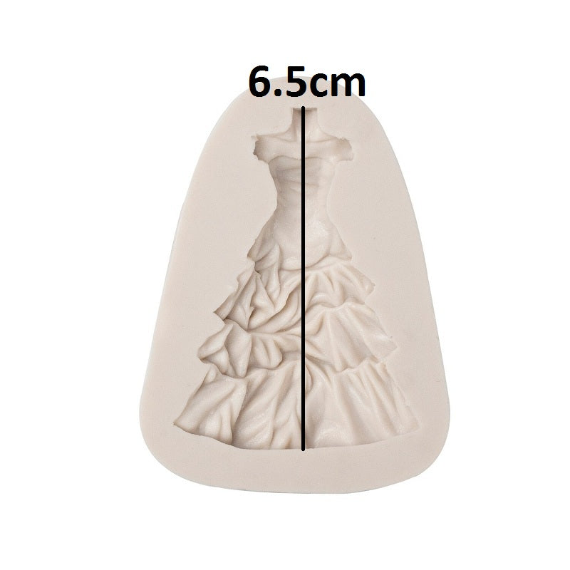 Lady Wedding Dress Silicone Fondant Mold (Design 01)