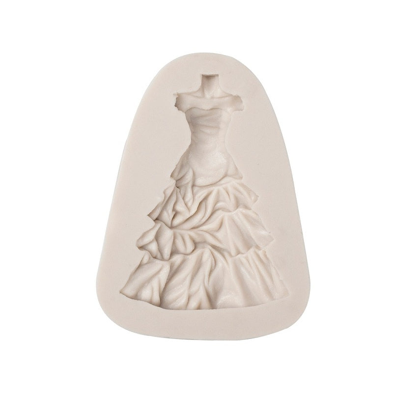 Lady Wedding Dress Silicone Fondant Mold (Design 01)