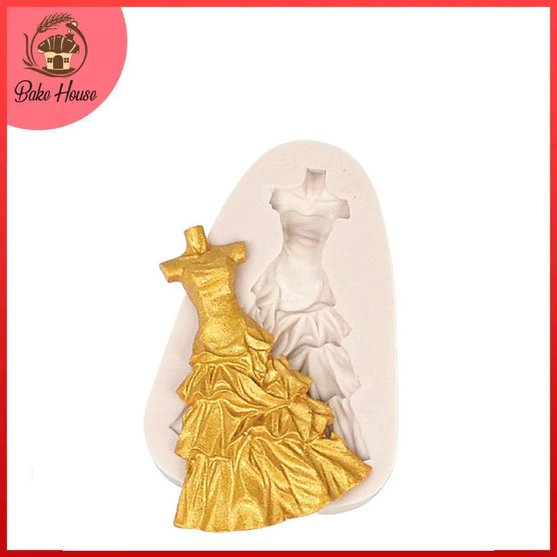 Lady Wedding Dress Silicone Fondant Mold (Design 01)