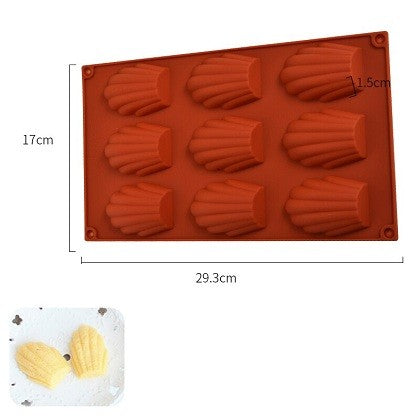 Large Shell Silicone Baking Mold 9 Cavity