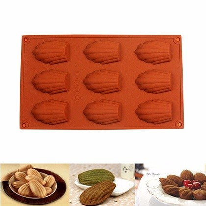 Large Shell Silicone Baking Mold 9 Cavity