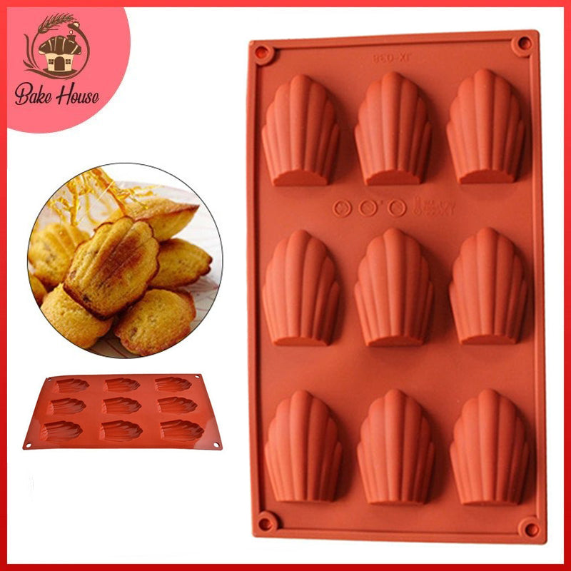 Large Shell Silicone Baking Mold 9 Cavity