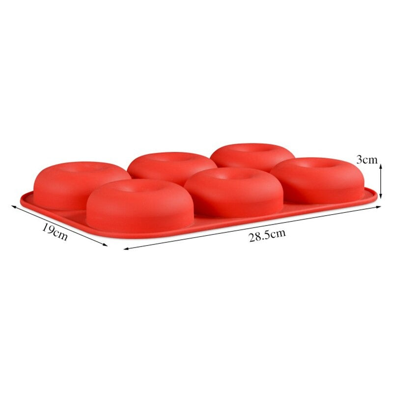 Large Size Donut Mold Silicone 6 Cavity High Quality