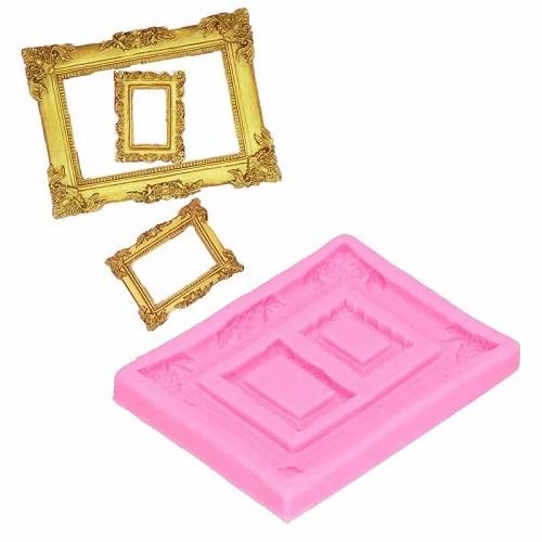 Large Size Frame Silicone Fondant Mold 3 Designs