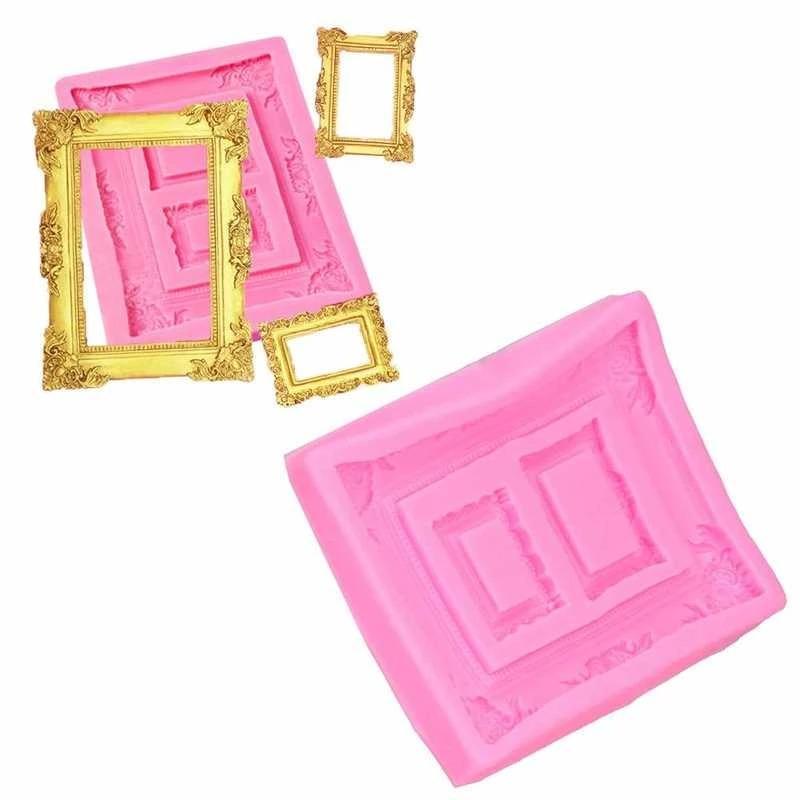 Large Size Frame Silicone Fondant Mold 3 Designs