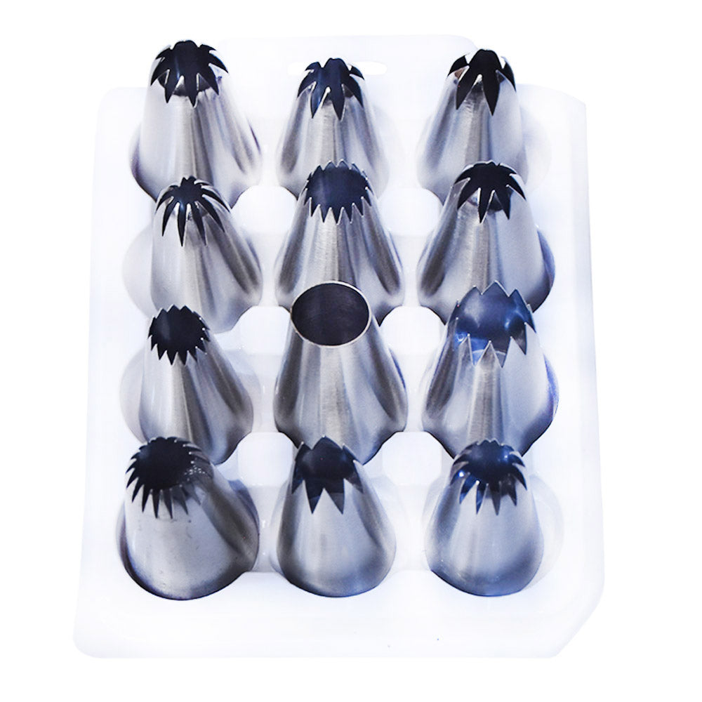 Large Size Icing Nozzle Stainless Steel 12Pcs Set