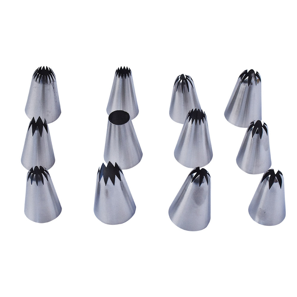 Large Size Icing Nozzle Stainless Steel 12Pcs Set