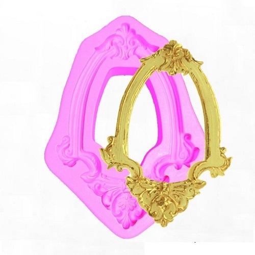 Large Size Mirror Frame Silicone Fondant & Chocolate Mold