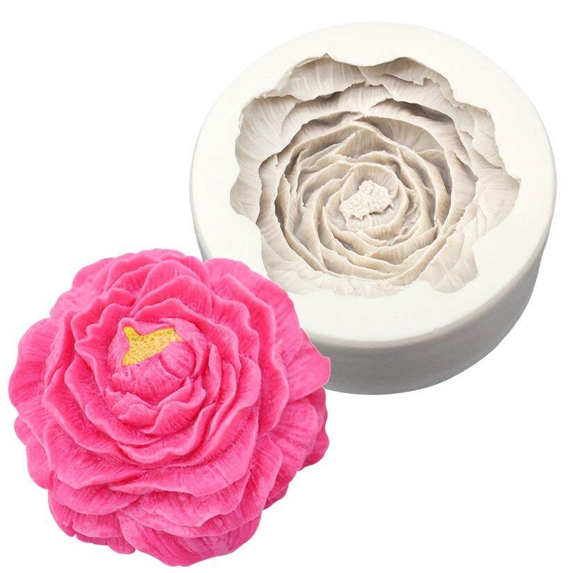 Large Size Rose Flower Silicone Fondant Mold