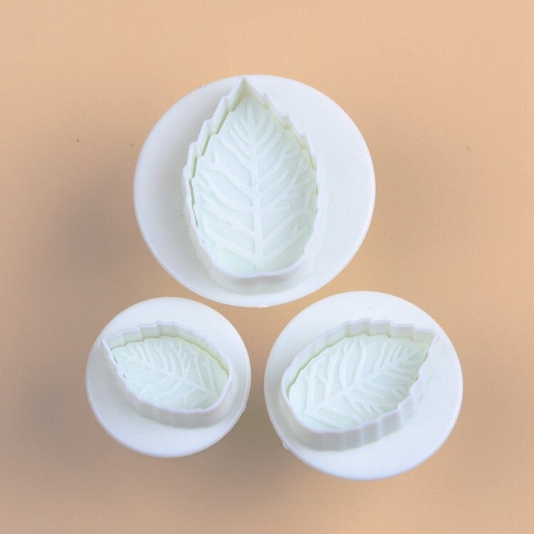 Leaves Fondant Plunger Cutter 3Pcs Set